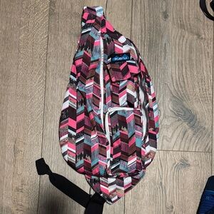 Kavu Chevron Pattern Sling Bag - Pink, Black, White